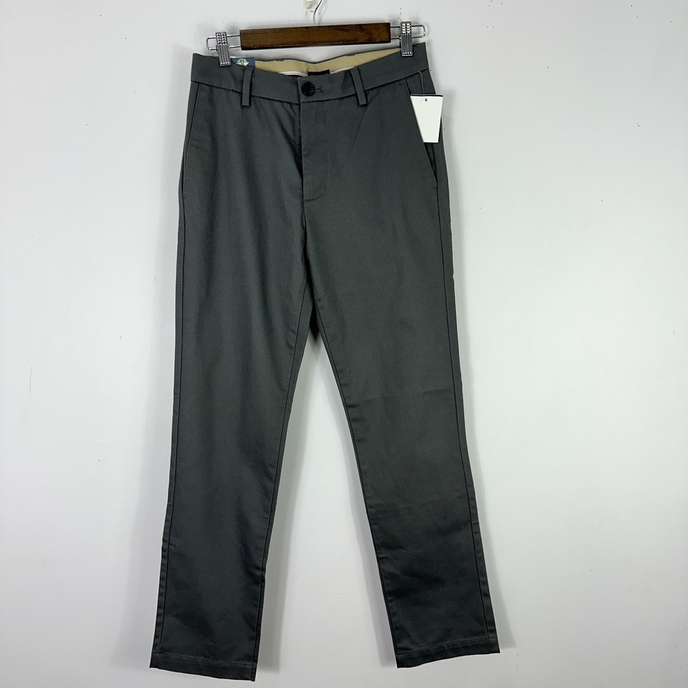 Dockers‎ Mens Pants 28x30 Gray Signature Khaki Slim Fit Lux Cotton Stretch NWT
